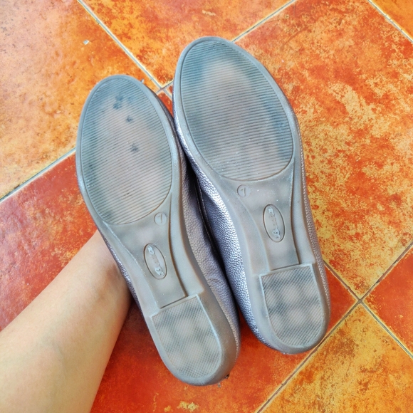 Bata Silver Round Toe Ballerinas - Picture 7 of 11